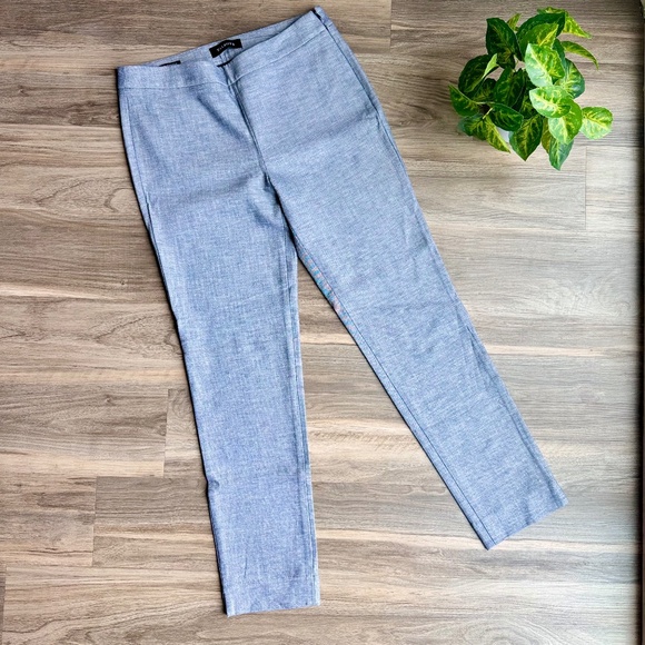 Talbots Chatham Ankle Slim Leg Light Blue Heathered Dress Pants Size 4 - Picture 1 of 13